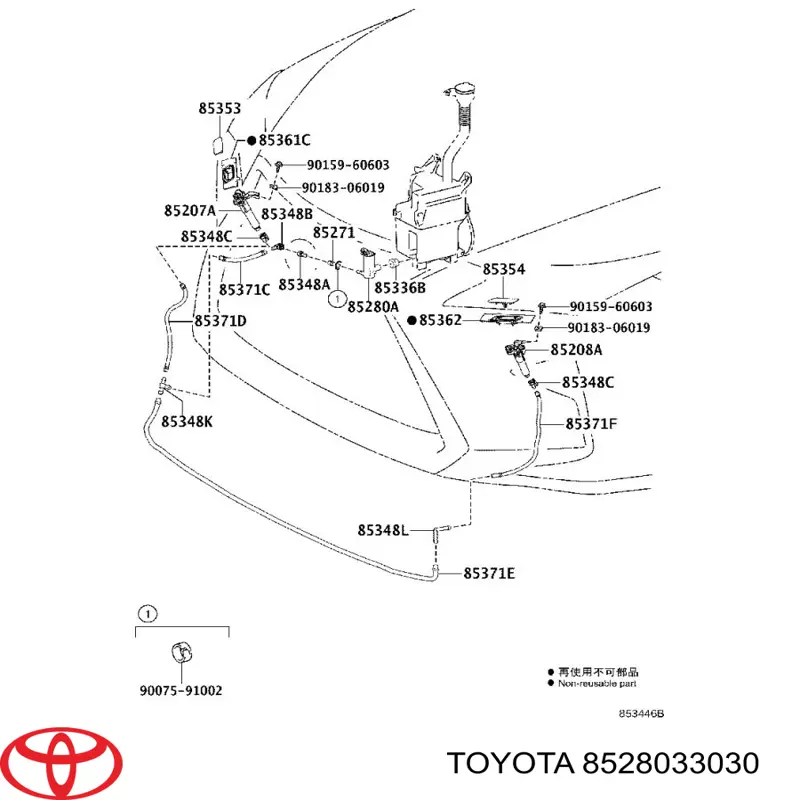 Bomba do motor de fluido para lavador das luzes Toyota 8528033030 preço, a partir de 14,63 USD