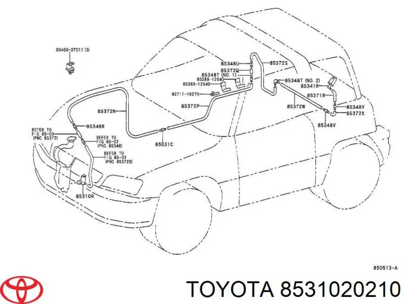 8531020210 Toyota Bomba de motor de fluido para lavador de vidro dianteiro