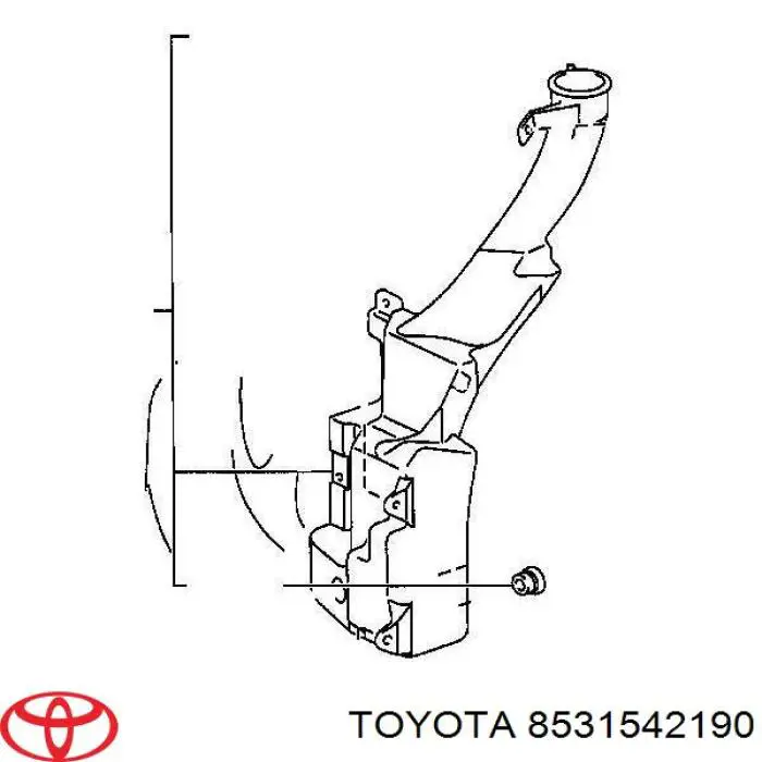 8531542190 Toyota Tanque de fluido para lavador de vidro