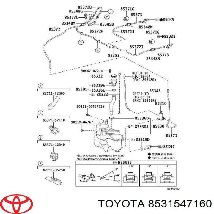 Tanque de fluido para lavador de vidro Toyota 8531547160 preço, a partir de 136,27 USD