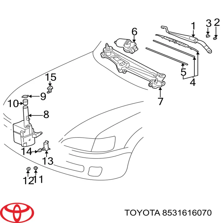 Tampa de tanque de fluido para lavador para Toyota Yaris  P21