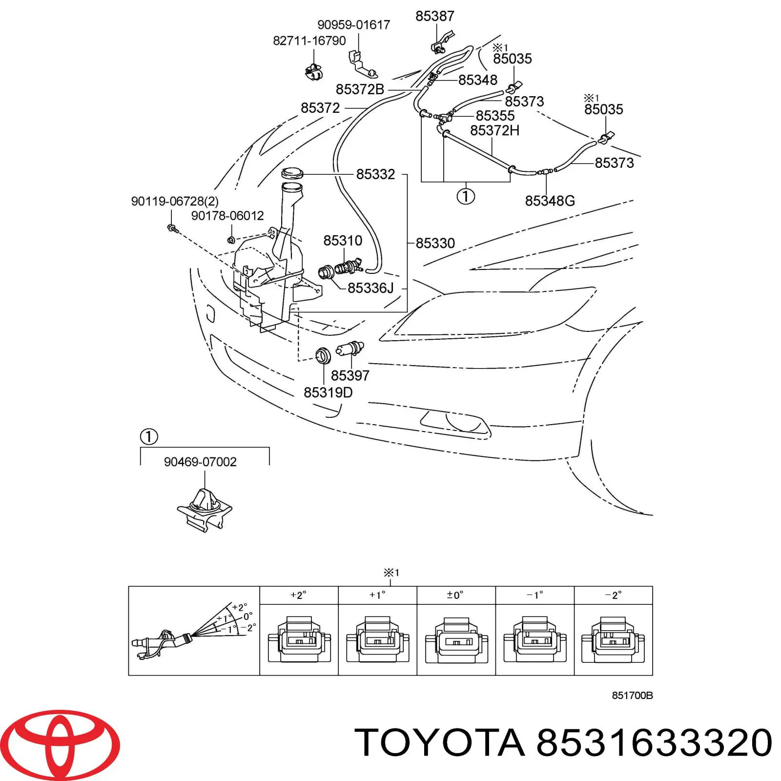 Tampa de tanque de fluido para lavador para Toyota Land Cruiser PRADO J150