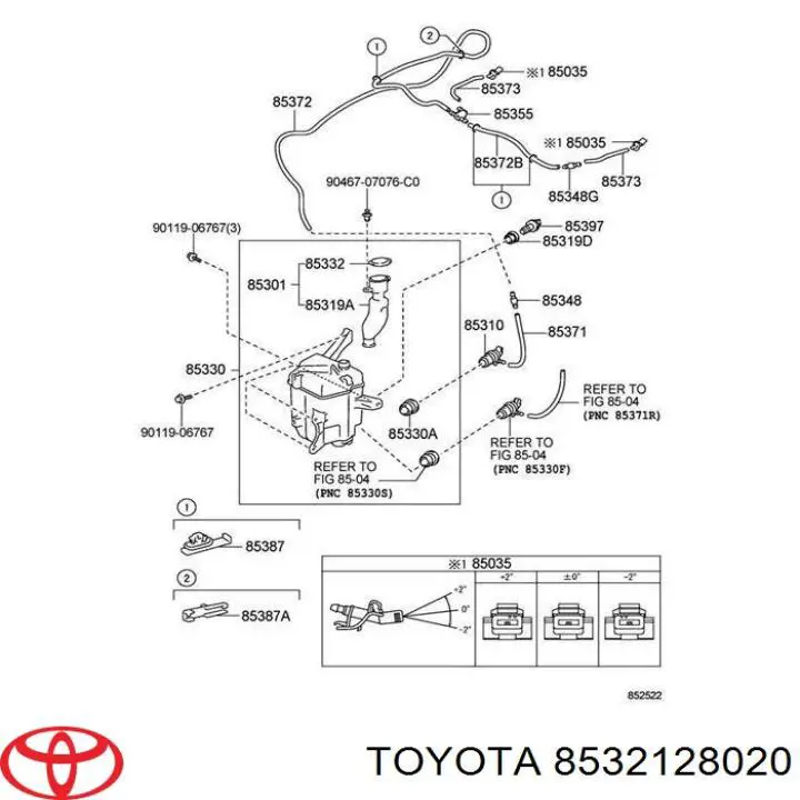 União em T do sistema de lavador de pára-brisas Toyota 8532128020 preço, a partir de 8,54 USD