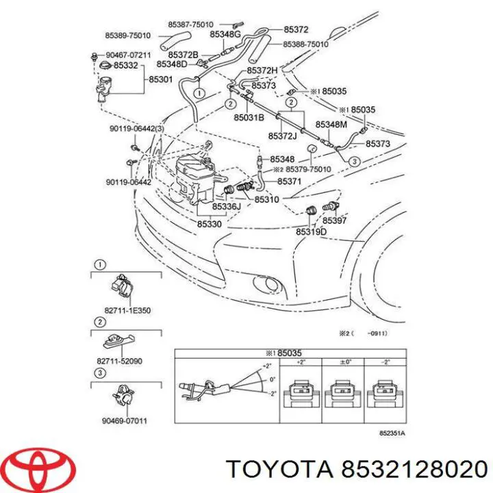 Compre 8532128020 Toyota União em T do sistema de lavador de pára-brisas