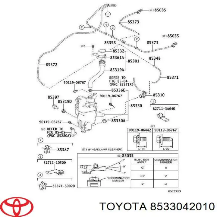 Bomba de motor de fluido para lavador de vidro dianteiro/traseiro Toyota 8533042010 preço, a partir de 19,05 USD