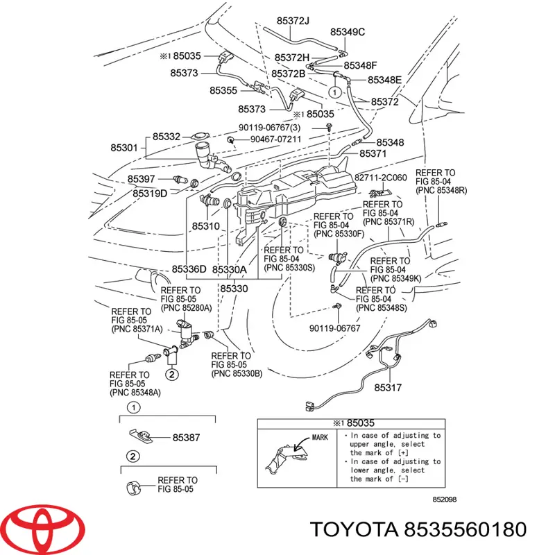 Tanque de fluido para lavador de vidro Toyota Land Cruiser SUV (J200) (2007 - 2021) 