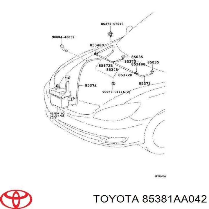 Injetor de fluido para lavador de pára-brisas Toyota 85381AA042 preço, a partir de 24,27 USD