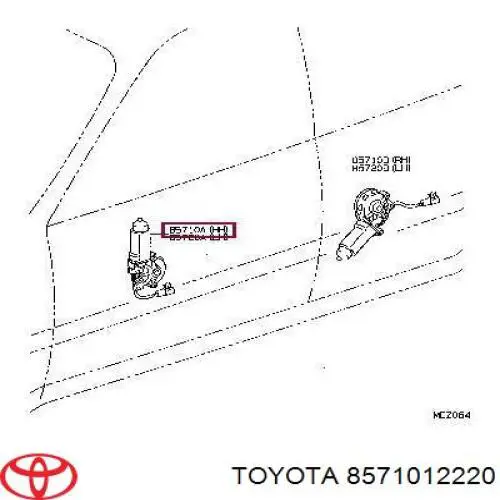 Motor de acionamento de vidro da porta dianteira direita Toyota 8571012220 preço, a partir de 78,32 USD