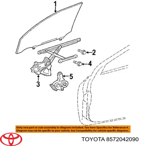 8572042090 Toyota Motor de acionamento de vidro da porta dianteira esquerda