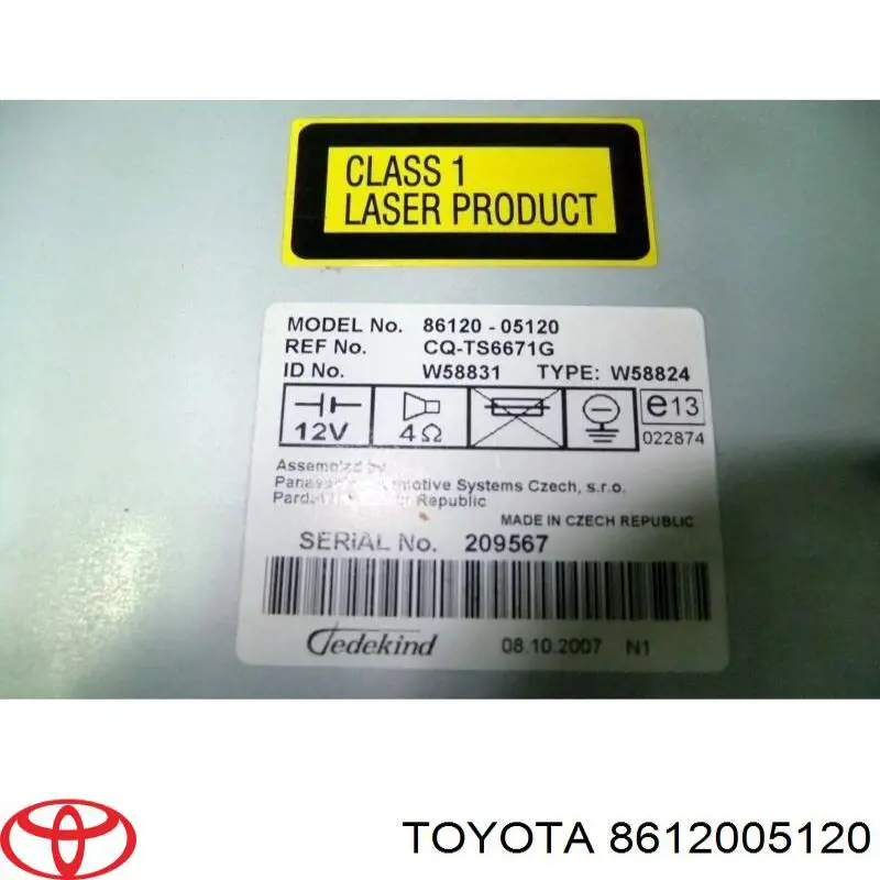 Aparelhagem de som (rádio AM/FM) Toyota 8612005120 preço, a partir de 90,24 USD