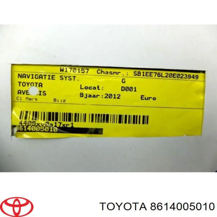 8614005010 Toyota Aparelhagem de som (rádio AM/FM)