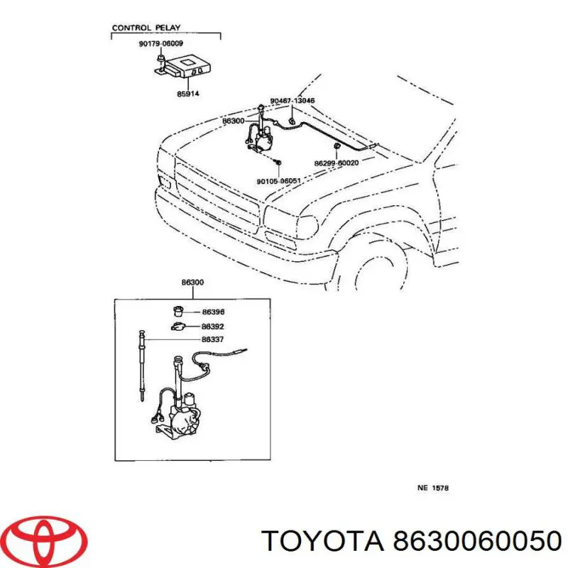 Antena para Toyota Land Cruiser 80 J8