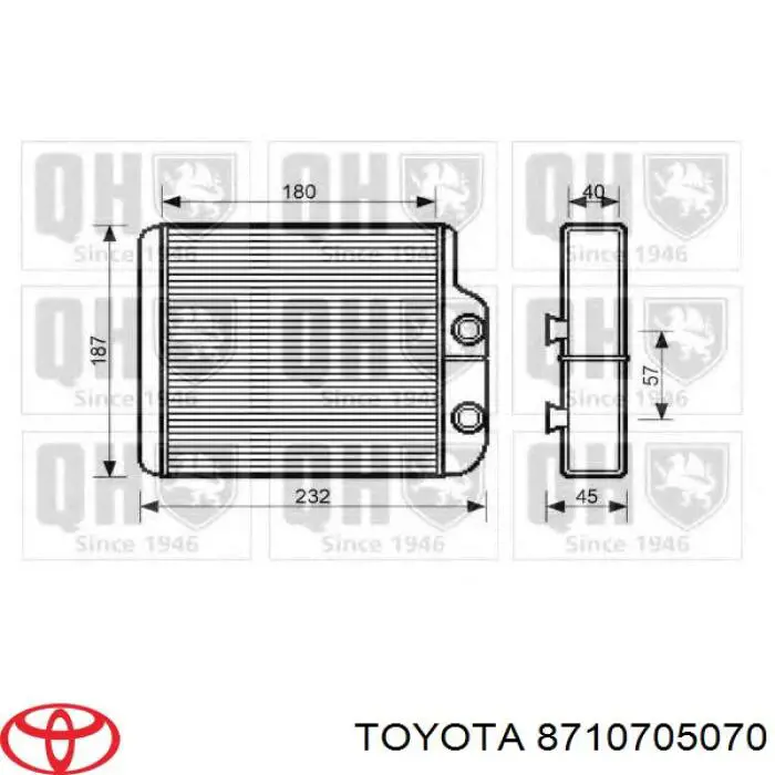 8710705070 Toyota Radiador de forno (de aquecedor)