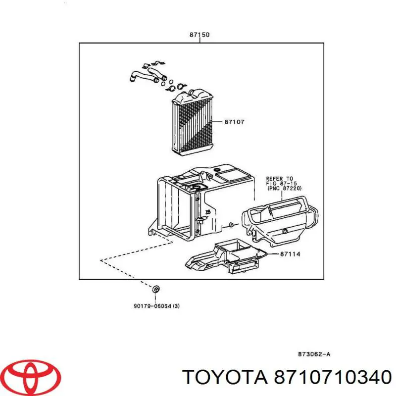 Radiador de forno (de aquecedor) para Toyota RAV4 I Cabrio SXA 10