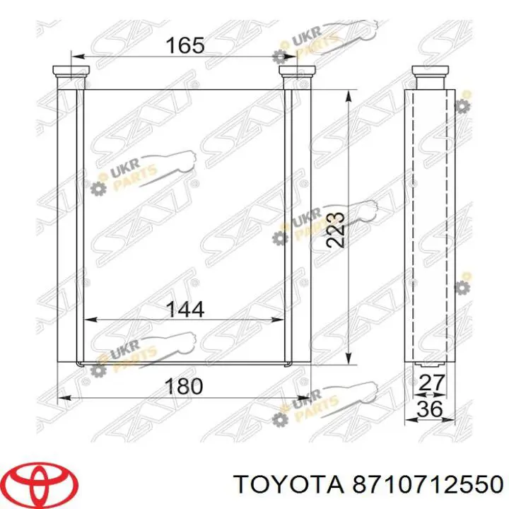 8710712550 Toyota Radiador de forno (de aquecedor)