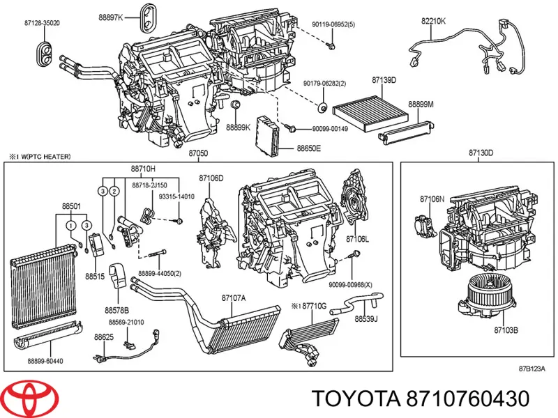 Radiador de forno (de aquecedor) para Toyota Land Cruiser PRADO J150