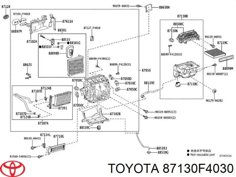  Toyota 87130F4030 preço, a partir de 1028,21 USD