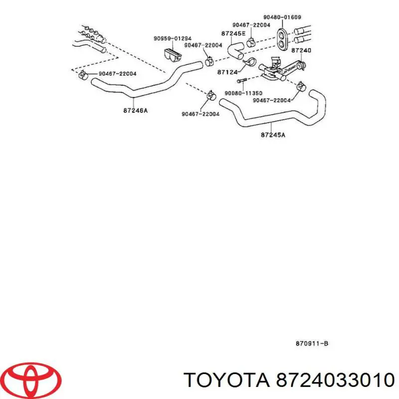 Válvula de forno (de aquecedor) Toyota Camry IV V20