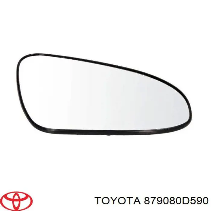 879080D590 Toyota Elemento espelhado do espelho de retrovisão direito