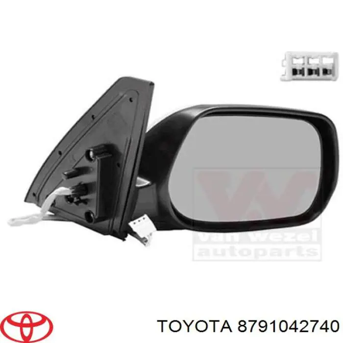 8791042740 Toyota Espelho de retrovisão direito