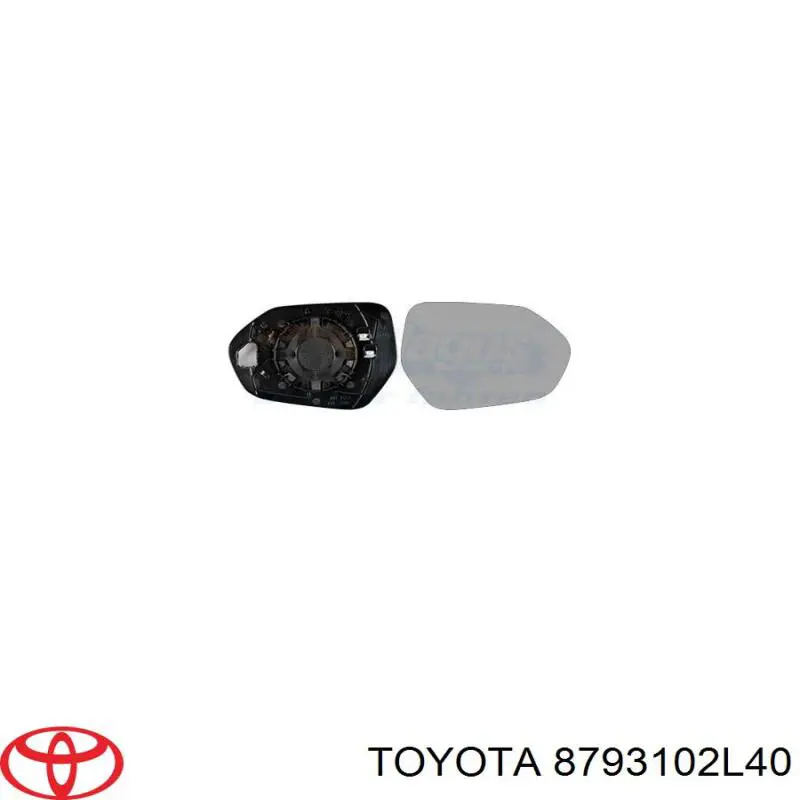 8793102L40 Toyota Elemento espelhado do espelho de retrovisão direito
