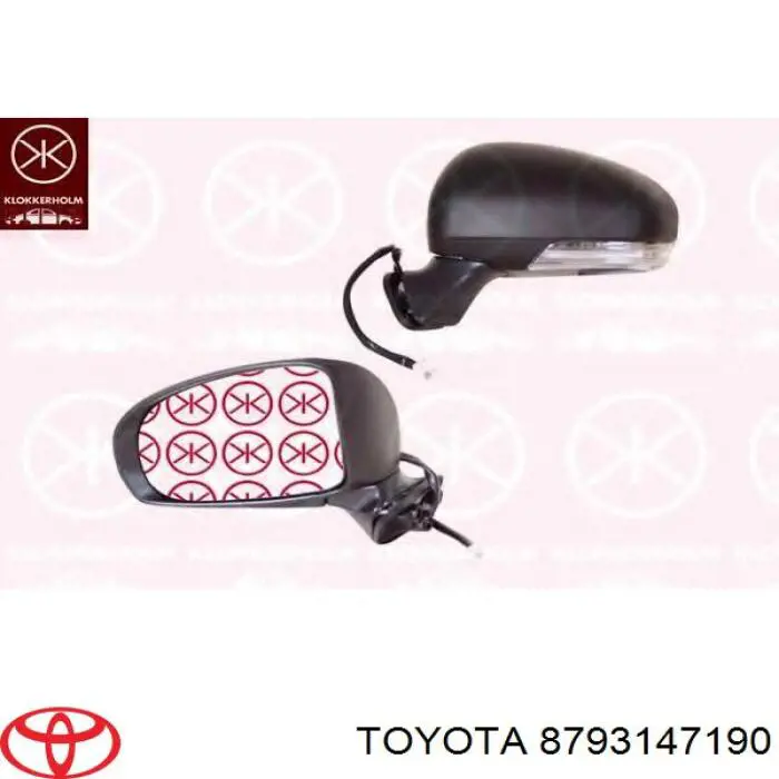 Elemento espelhado do espelho de retrovisão direito Toyota 8793147190 preço, a partir de 22,59 USD