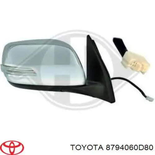 8794060D80 Toyota Espelho de retrovisão esquerdo