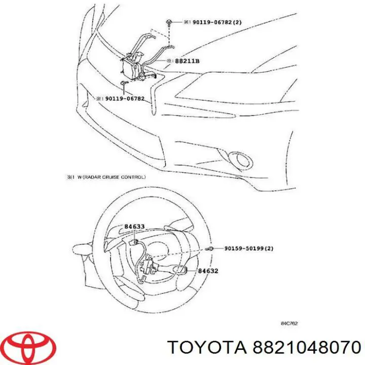 Sensor de radar de distância Toyota 8821048070 preço, a partir de 333,87 USD