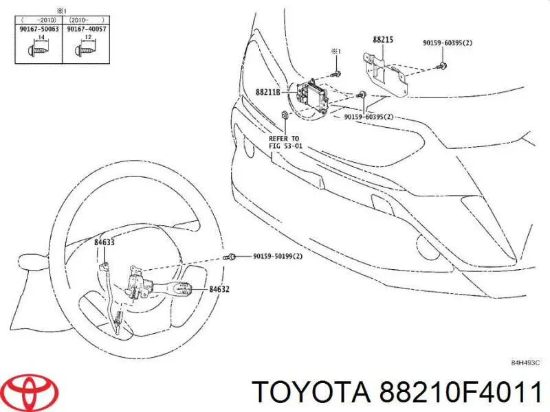 88210F4011 Toyota Sensor de radar de distância