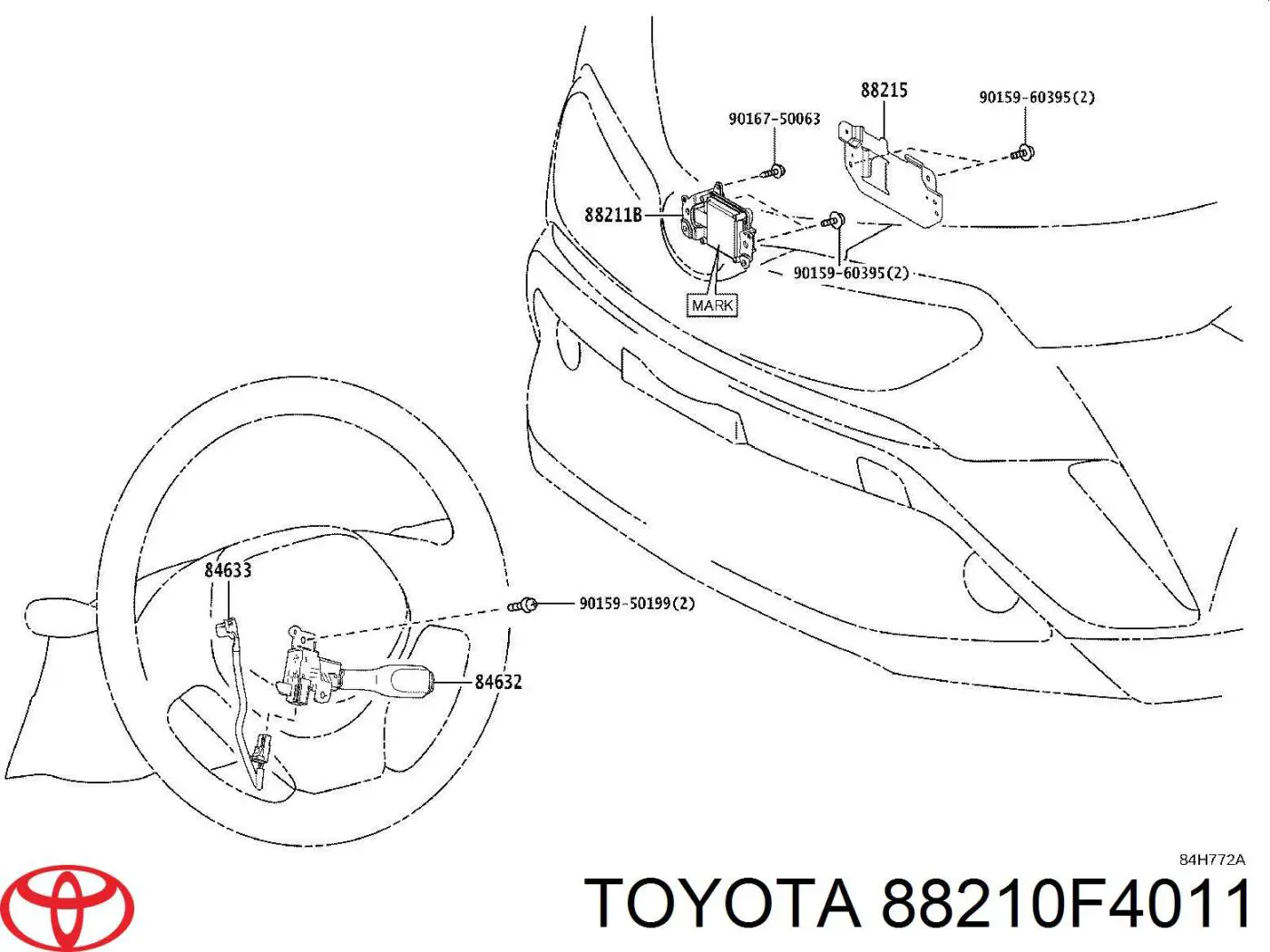 Sensor de radar de distância Toyota 88210F4011 preço, a partir de 214,90 USD