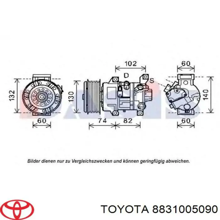 8831005090 Toyota Compressor de aparelho de ar condicionado