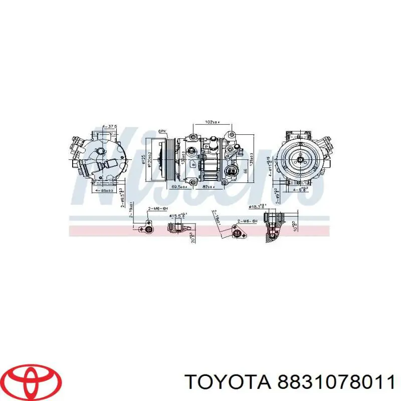 8831078011 Toyota Compressor de aparelho de ar condicionado