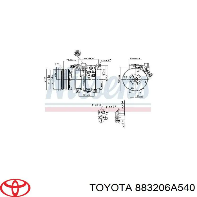 883206A540 Toyota Compressor de aparelho de ar condicionado