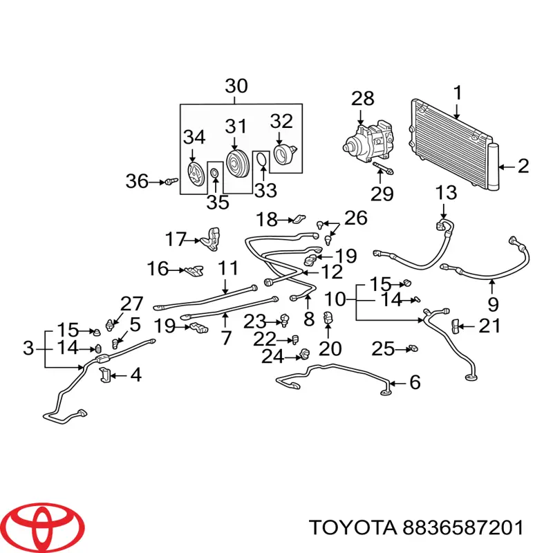  Toyota 8836587201 preço, a partir de 7,96 USD