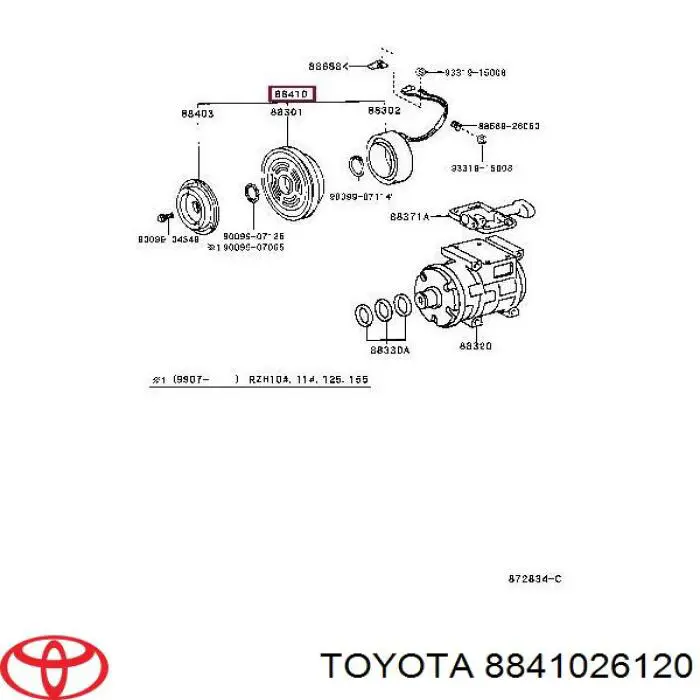 Acoplamento (bobina magnética) do compressor de aparelho de ar condicionado para Toyota Hiace III H10