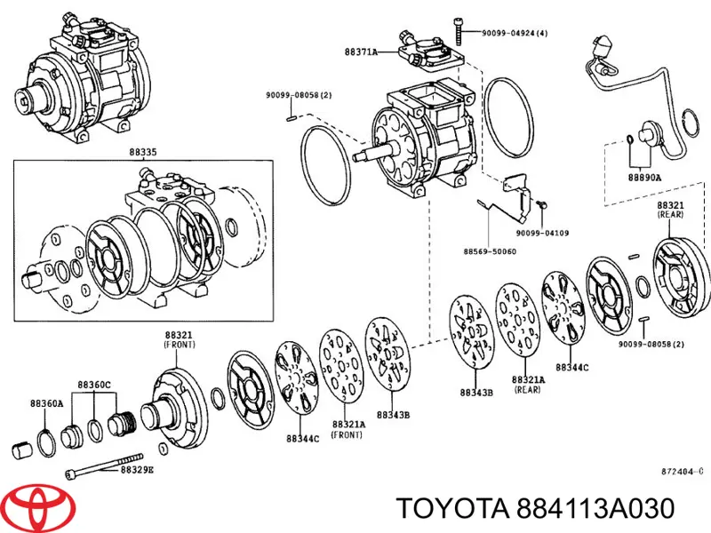 Acoplamento (bobina magnética) do compressor de aparelho de ar condicionado Lexus LS  UCF30