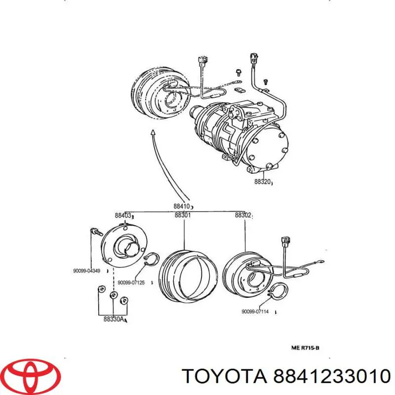 Polia do compressor de aparelho de ar condicionado Toyota 8841233010 preço, a partir de  