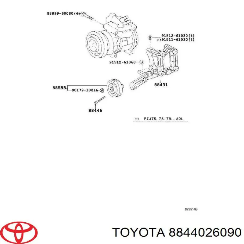 Compre 8844026090 Toyota Rolo de reguladora de tensão da correia de transmissão