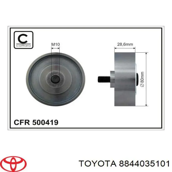 8844035101 Toyota Rolo parasita da correia de transmissão