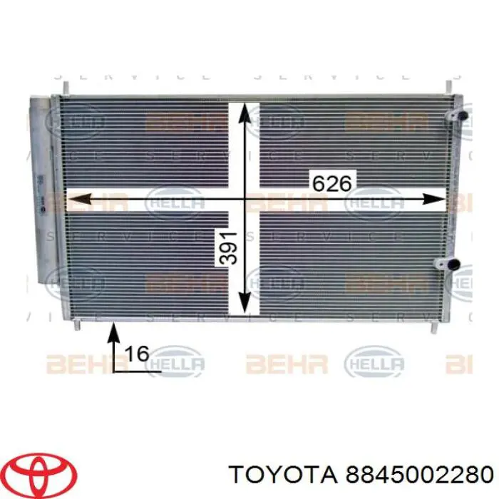 Radiador de aparelho de ar condicionado Toyota 8845002280 preço, a partir de 56,28 USD