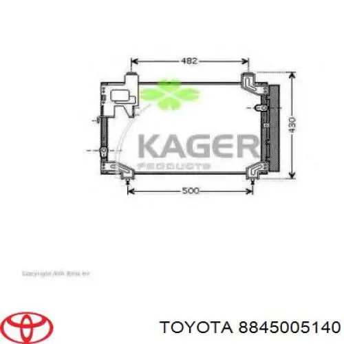 8845005140 Toyota Radiador de aparelho de ar condicionado