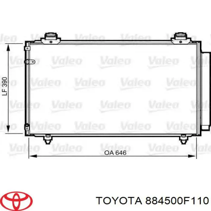 Compre 884500F110 Toyota Radiador de aparelho de ar condicionado