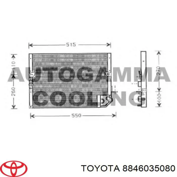 Radiador de aparelho de ar condicionado Toyota 8846035080 preço, a partir de 267,60 USD