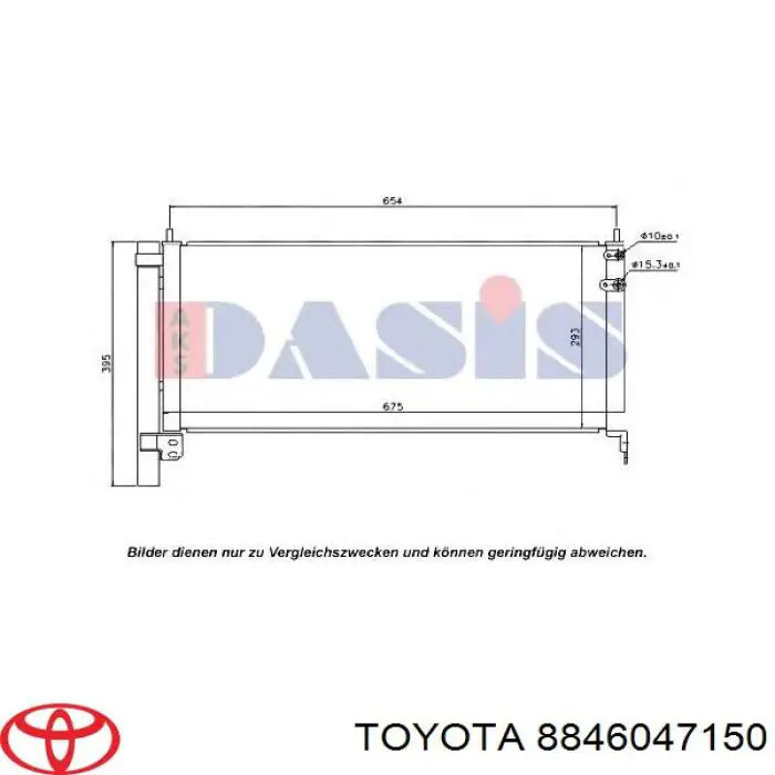 Radiador de aparelho de ar condicionado Toyota 8846047150 preço, a partir de 102,78 USD
