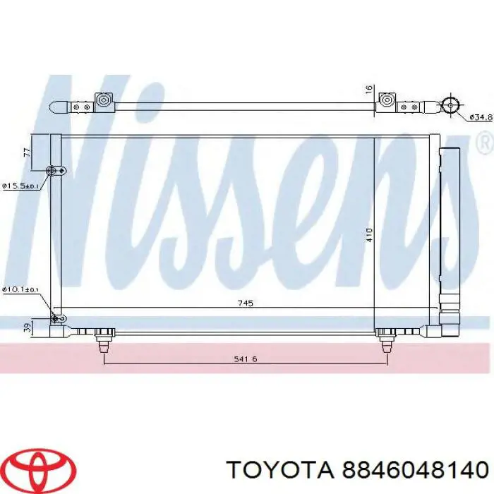 Radiador de aparelho de ar condicionado Toyota 8846048140 preço, a partir de 226,07 USD