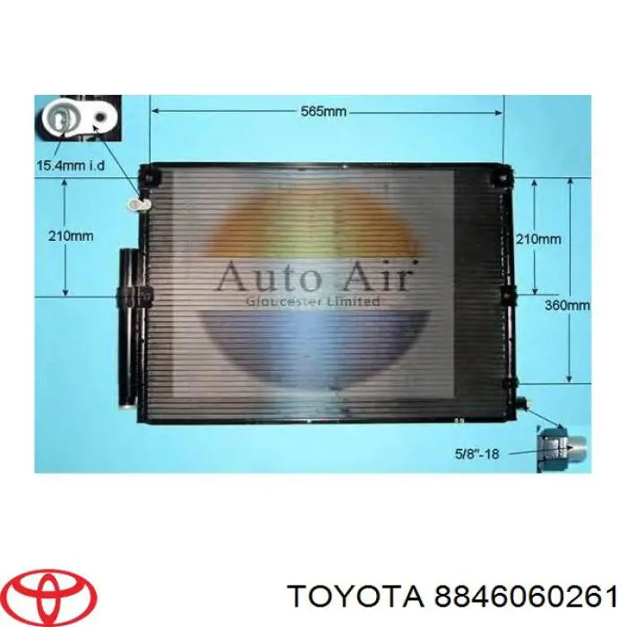 Radiador de aparelho de ar condicionado Toyota 8846060261 preço, a partir de 135,35 USD