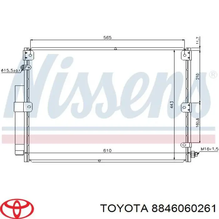 Compre 8846060261 Toyota Radiador de aparelho de ar condicionado
