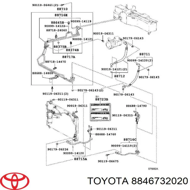 Radiador de aparelho de ar condicionado Toyota 8846732020 preço, a partir de 9,71 USD
