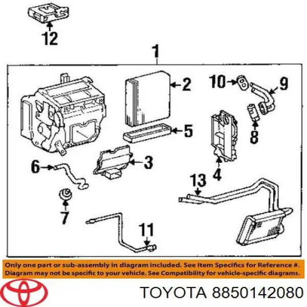 8850142080 Toyota Vaporizador de aparelho de ar condicionado