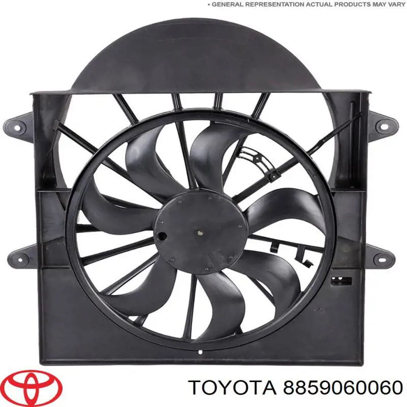 8859060060 Toyota Ventilador elétrico de aparelho de ar condicionado montado (motor + roda de aletas)